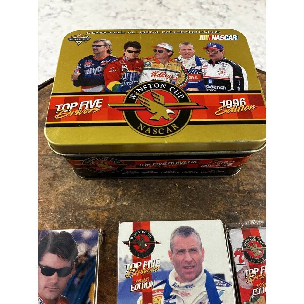 1996 NASCAR Winston‎ Cup 5 Drivers Metal Cards Tin